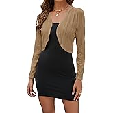 ZAFUL Women's Long Sleeve Ribbed Cropped Cardigan Sweaters Open Front Bolero Short Shrugs S-XXL