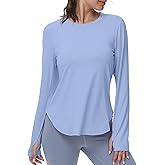 GGOV Women's Long Sleeve Workout Tops Running Yoga Athletic Hiking Casual Base Shirts Lightweight Quick Dry UPF 50+