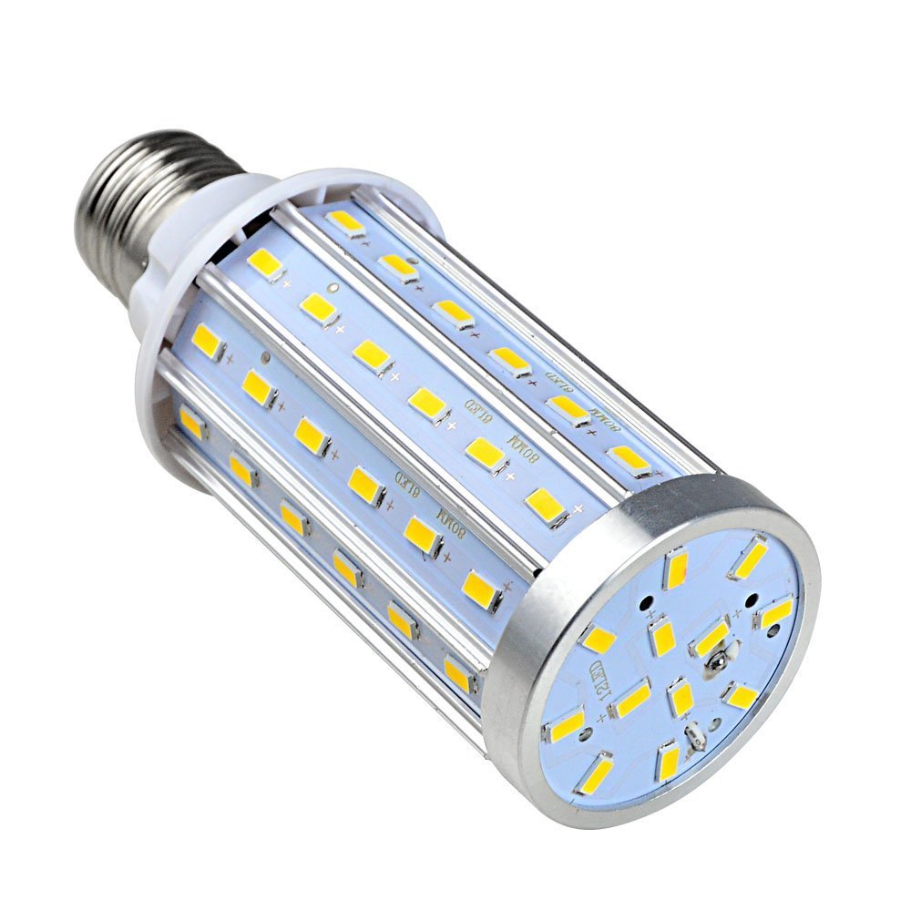 2 x Lampada LED E27 20 W 72 x 5730 SMD LED (360 Angolo, 800LM, AC 85 – 265 V, 51 x 131 mm) con anelli alluminioe Tico asciugatrice [classe di efficienza energetica A] bianco caldo
