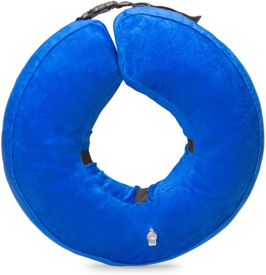 HOLYSTEED Dog Inflatable Collar Protective Dog Collar Pet E-Collar Design to Prevent Pets from Biting and Scratching at Injuries,Stitches, Wounds, and Rashes Blue - Extra Large