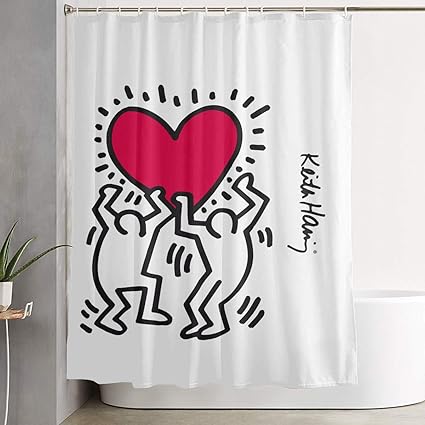 Shower Curtain Keith Haring Bathroom Fabric Curtains Farmhouse