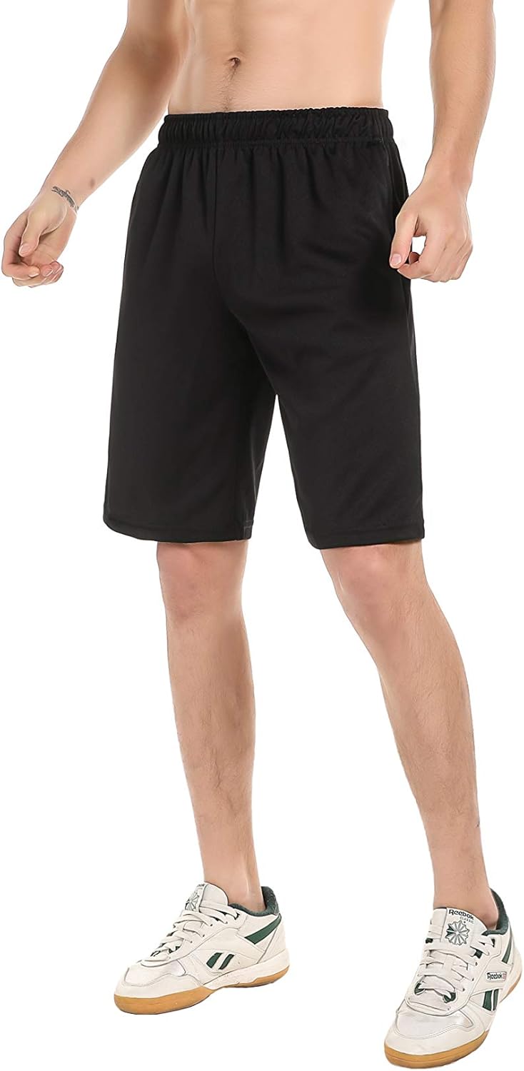 SAYFINE 2 Packs Men’s Atheletic Shorts, Black Mens Workout Sport Active Loose-Fit Shorts: Clothing