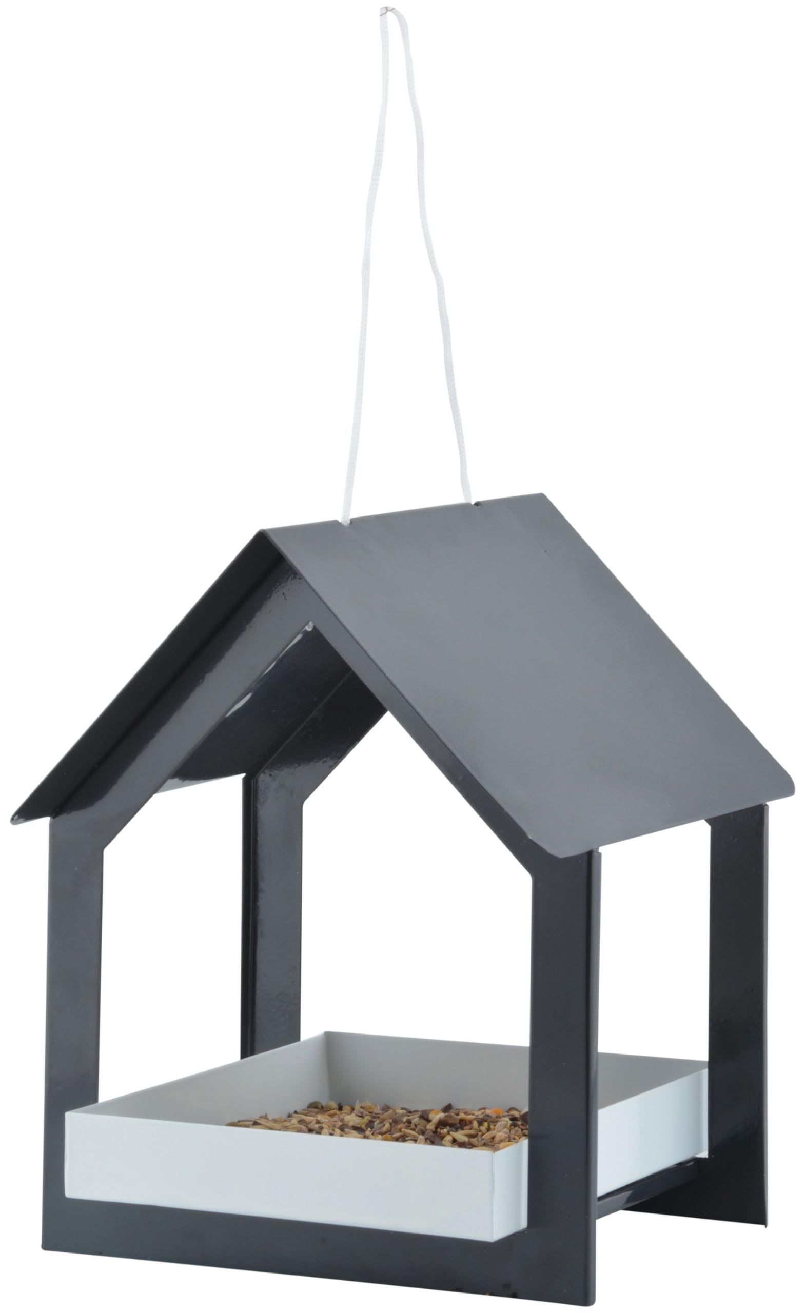 Fallen Fruits FB407 Ltd METAL HANGING BIRD TABLE Feeder, Grey