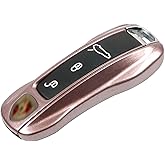 Jaronx Compatible with Porsche Key Fob Cover, Compatible with Porsche Cayenne Panamera Key Cover 2018-2024, Carrera Taycan Accessories 2020-2024 (Frozen Berry Metallic-New)