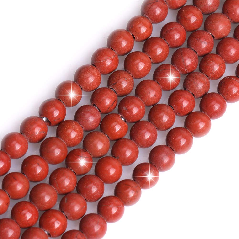 Natural Red Jasper Gemstone Semi Precious Round 6mm Loose Beads for Jewellery Making DIY Bracelet Necklace Crafts 15''
