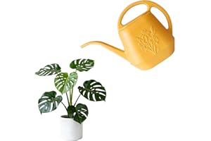 1 Gallon Plant Watering Can with Long Spout, Flower Pattern Indoor Outdoor Watering Can with Comfortable Handle, Plastic Wate