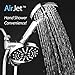 AirJet-700 3-in-1 High Pressure Luxury Rainfall Shower Combo with High-Velocity Flow Accelerator(TM) Hydro-Engine for More Power with Less Water! Height-Extend Design / Dual Push-Button Flow Control