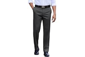 COOFANDY Men's Classic Fit Dress Pants Flat Front Straight Casual Pant Expandable Waist Suit Pant