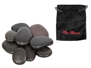 Alsino Wellnesssteine Massagesteine Wellness Hot Stone Heiße Steine im Samtbeutel