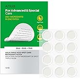 Anua Triple Acid Spot Care Microdart Patch, Early Stage Spot, 200+ Microdarts with AHA + BHA + PHA, Centella, Hydrocolloid Patch for Overnight, Non-Comedogenic, Korean Skincare (12 ea)