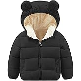 ANHDM Toddler Boys Girls Thicken Winter Coat Baby Fleece Warm Cute Bear Ear Hooded Jacket Clothes 2024