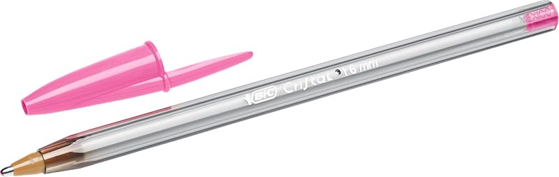 Cristal Multicolour Stylos-Bille Pointe Large (1,6 mm) - Écriture Vive et Colorée - Couleurs Assorties, Pochette Refermable de 20+7