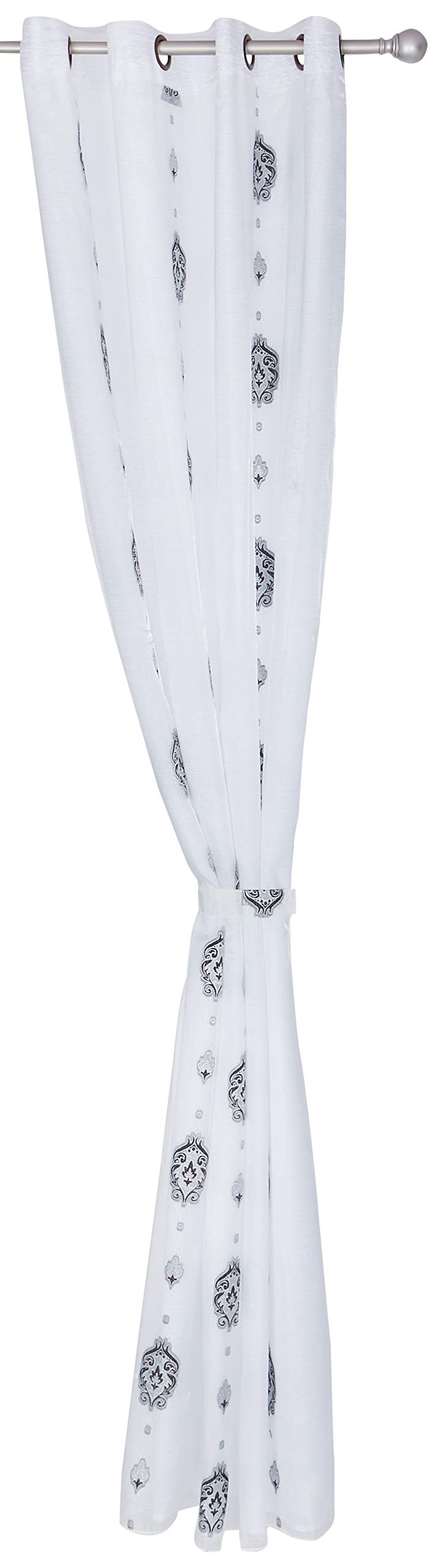 J & Y Curtains, White, One Size