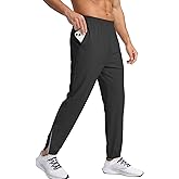 Auxo Men Joggers Pants Track Traning Running Athletic Workout Pants with Ergonomic Design and Ankle Zippers
