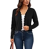 GRECERELLE Women's Long Sleeve Lightweight Open Front Cropped Cardigan Knit Sweaters Bolero Shrugs (S-2XL)