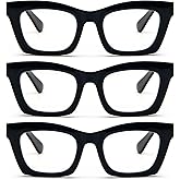 REAVEE Oprah Style Reading Glasses for Women, Blue Light Blocking Stylish Oversized Computer Readers Spring Hinge
