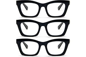 REAVEE Oprah Style Reading Glasses for Women, Blue Light Blocking Cute Oversized Square Computer Readers Spring Hinge