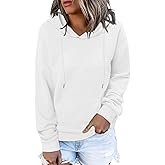 ONLYSHE Womens Hoodie Sweatshirt Lightweight Cozy Waffle Knit Pullover Top with Kangaroo Pockets