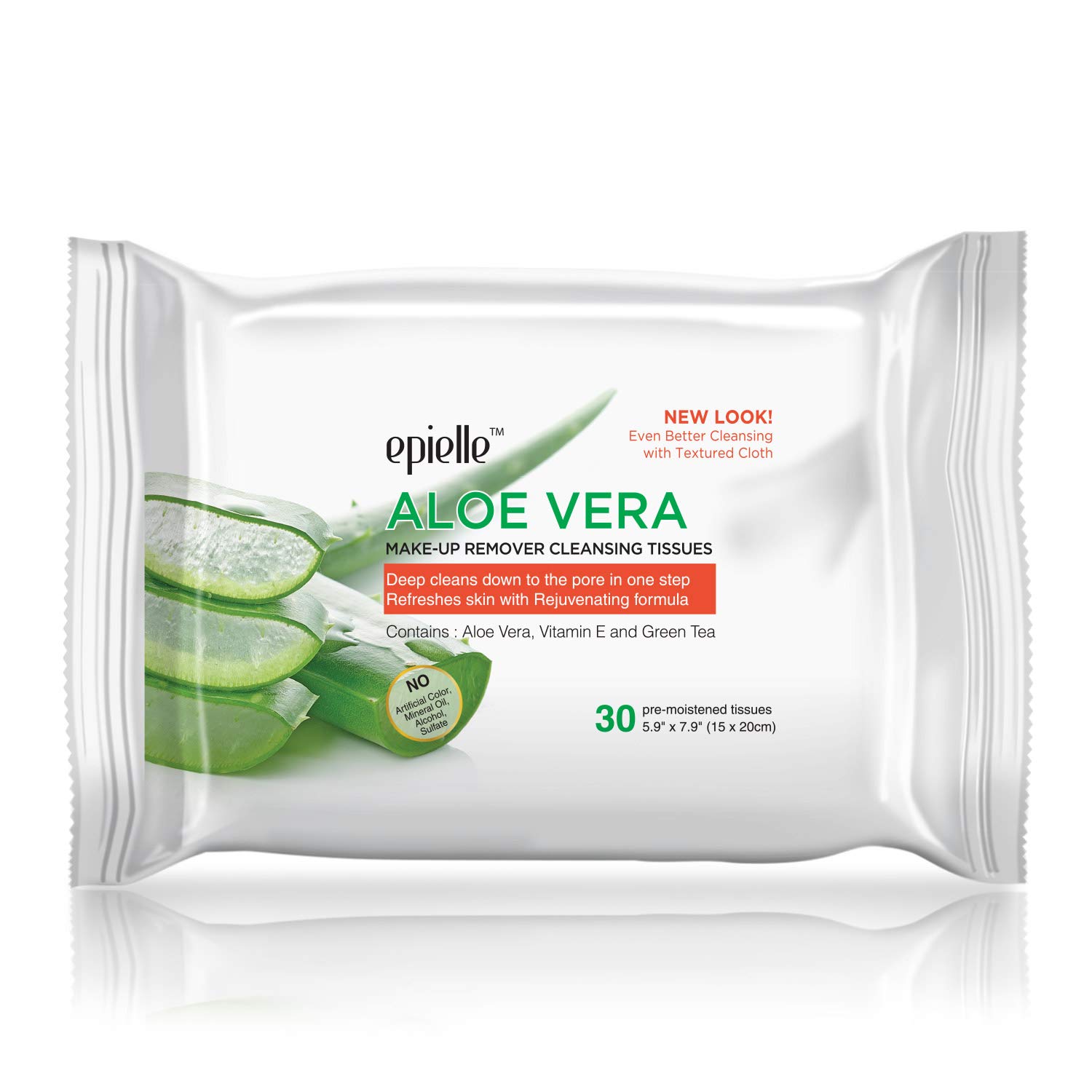 Epielle New Make-Up Remover Cleansing Tissues, 30 Count (Assorted 6 Pack) 1-Vitamin C, 1-Collagen & Vitamin E, 1-Aloe Vera, 1-Cucumber, 1-Green Tea, 1-Argan Oil: Beauty