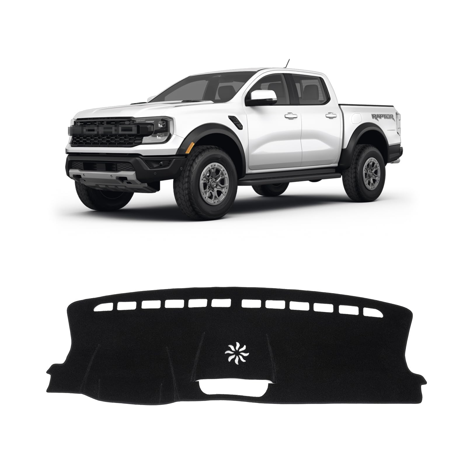 Photo 1 of KUST Black Dash Cover for Ford Ranger 2024 2025 2026 (XLz, XLT, Lariat) Polyester Dashboard Cover Non-Slip Interior Accessories for Ranger Custom Fit Dash Mat Sunshade Windshield No Glare