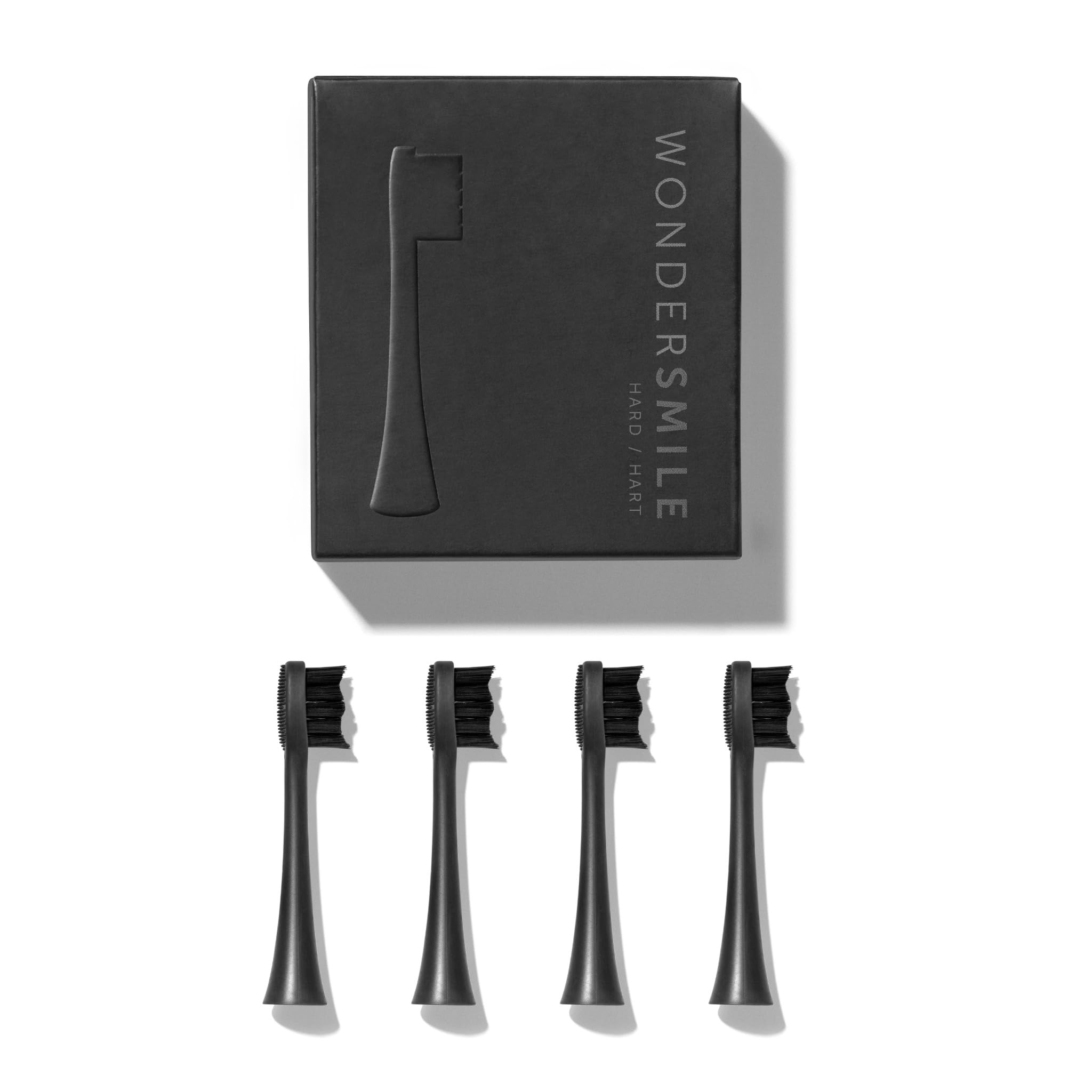 Wondersmile Toothbrush Heads (Hard, Ultimate Black, Pack of 4) - Brushes for Wondersmile Sonic Toothbrush