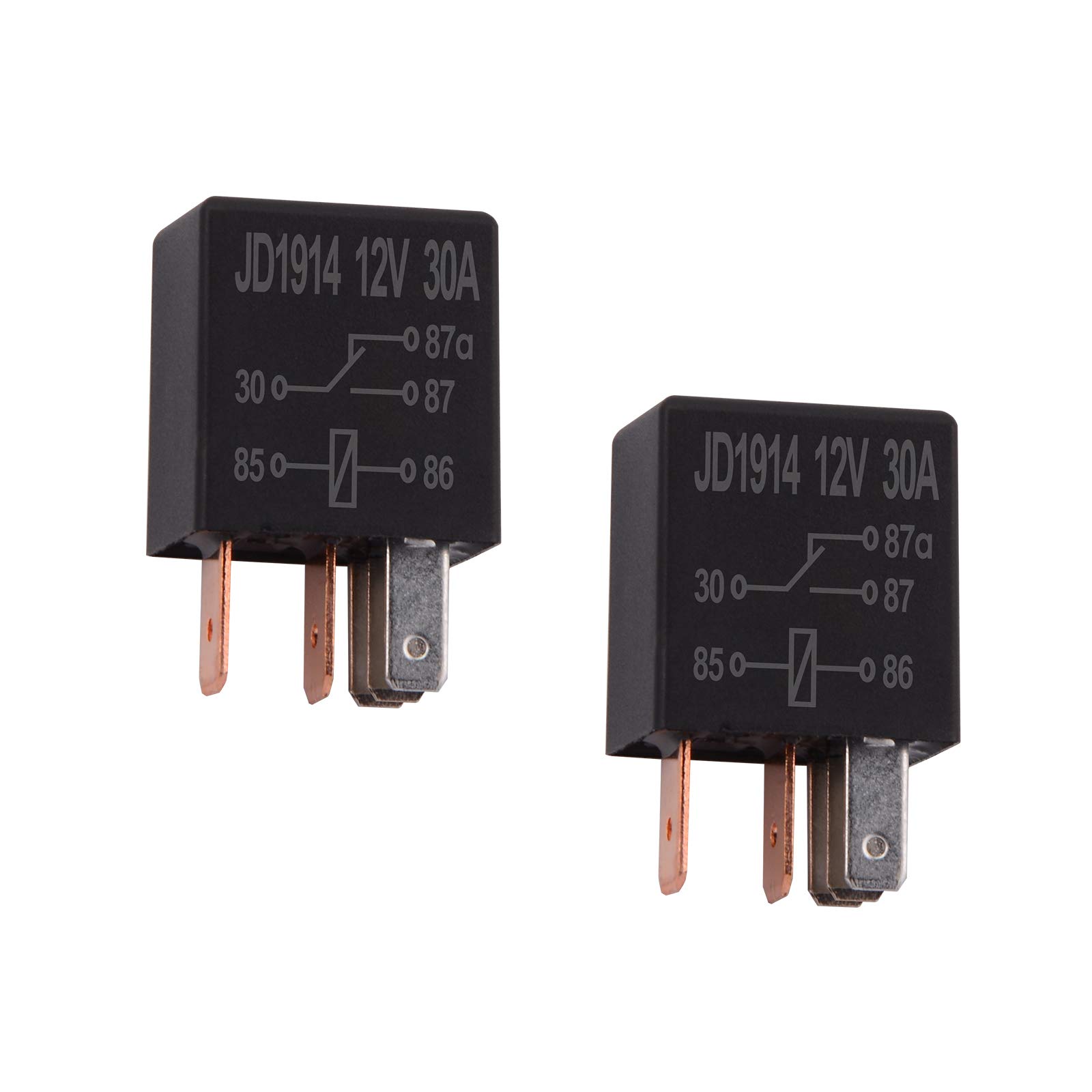 Ehdis 2 Pcs Car Relay 12V 30 AMP 5 Pin, Automotive Multi-Purpose Heavy Duty Standard Relay