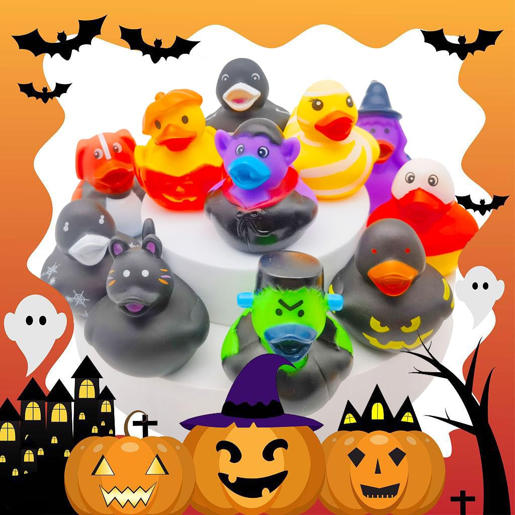 27 Pcs Halloween Party Favors Rubber Ducks,Baby Showers Accessories Bath Toys for Kids Halloween Decorations Trick or Treat Supplies Goodie Bag Fillers(Halloween)