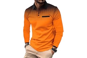 ROOMLINE Men's Polo Shirts Long Sleeve 2025 Casual Polo T-Shirts Color Block Slim Fit Golf Polo Shirt with Pocket