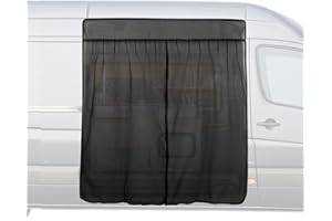 Dawnjaccee 83" H x 65" W Magnetic Van Bug Screen for Mercedes Sprinter & Ford Transit Medium/High Roof, Middle Zipper Mosquit