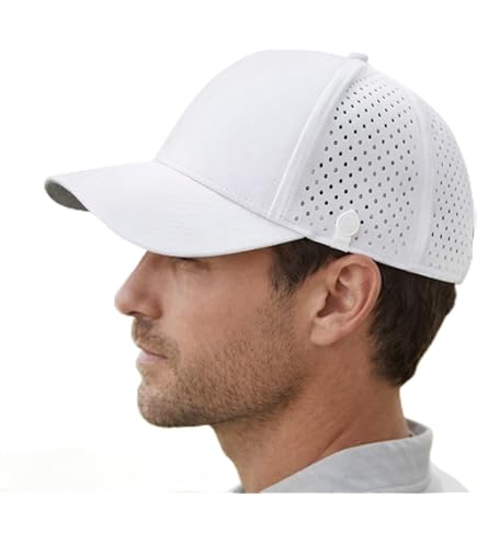 Cooling Sweatband Flat Bill Baseball Cap, UPF 50+, Water Repellent Snapback Hat UvCoolix™ Flat Bill Golf Cap Water Resistant Breathable  main image 3