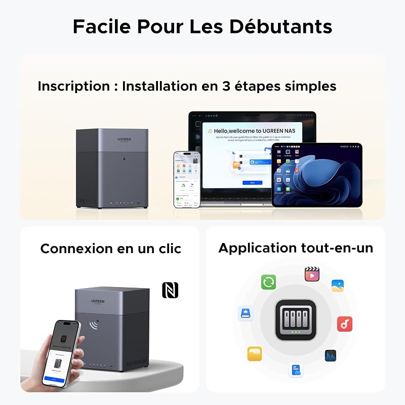 NASync DH4300 Plus NAS de Bureau 4 Baies, Centre de Surveillance