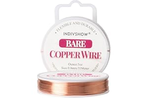 INDIVSHOW 20 Gauge Bare Copper Wire for Jewelry Making, Carving, and Gemstone Wrapping, Copper Wire for DIY Crafts and Gardening.