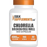 BulkSupplements.com Chlorella Capsules - Broken Cell Wall, Chlorella Supplement - Superfood Supplement, Vegan & Gluten Free, 5 Capsules per Serving, 150 Count (Pack of 1)