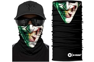 M-YOUNG Skull Face Mask Bandanas, Neck Gaiter, Headwear, Magic Scarf, Headband for dust Sun Wind