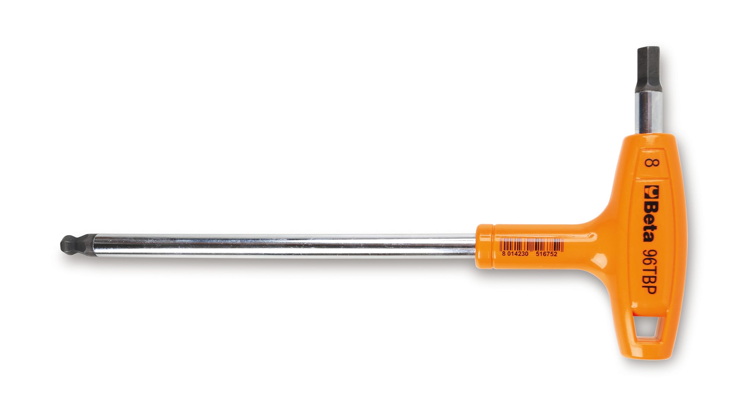 Beta 960690 Model 96 T-BP8 Ball Head Offset Hexagon Key with High Torque Handle, 8 mm Size