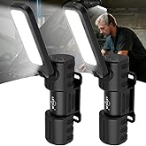 2 Pcs Rechargeable 5000lm LED Work Light BBQ Grilling Accessories with Magnetic Base, 180° Rotate Mechanic Grill Light for Car Repair, Emergency, Camping, Outdoor & Mechanics Tools