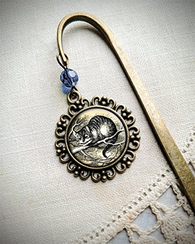 Cheshire Cat brass book hook bookmark