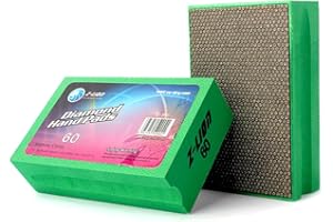 Z-Lion Diamond Hand Polishing Pads Electroplated Blocks Foam Backing for Tile Stone Marble Concrete Ceramics Granite Glass Wet Dry Grit 60