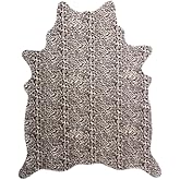 WARM HAVEN Faux Cheetah Leopard Print Rug, Fluffy Cowhide Rug 5.2x6.2 Animal Print Skin Antelope Area Rug for Bedroom Living 