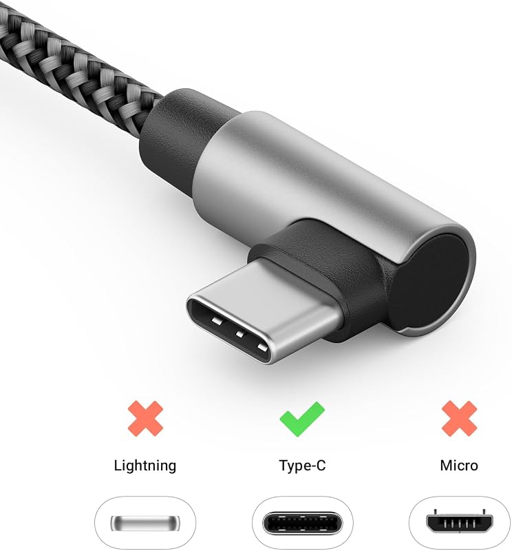 0,30m USB-C Kabel 100W 90° gewinkelt USB-C auf USB-C