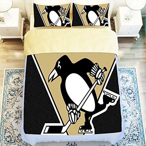 Exciting Pittsburgh Penguins 4 Piece Duvet Cover Sets Twin Size