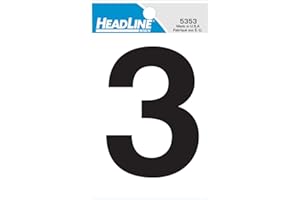 Headline Sign 5353 3-Inch Reflective Self-Stick Numeric Character, Number 3, 1 Unit Per Package