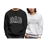 Cayxatiu Mom and Dad Sweatshirts Mama Daddy Matching Sweatshirt for Couples Gifts for Mom and Dad Crewneck Long Sleeve Shirts
