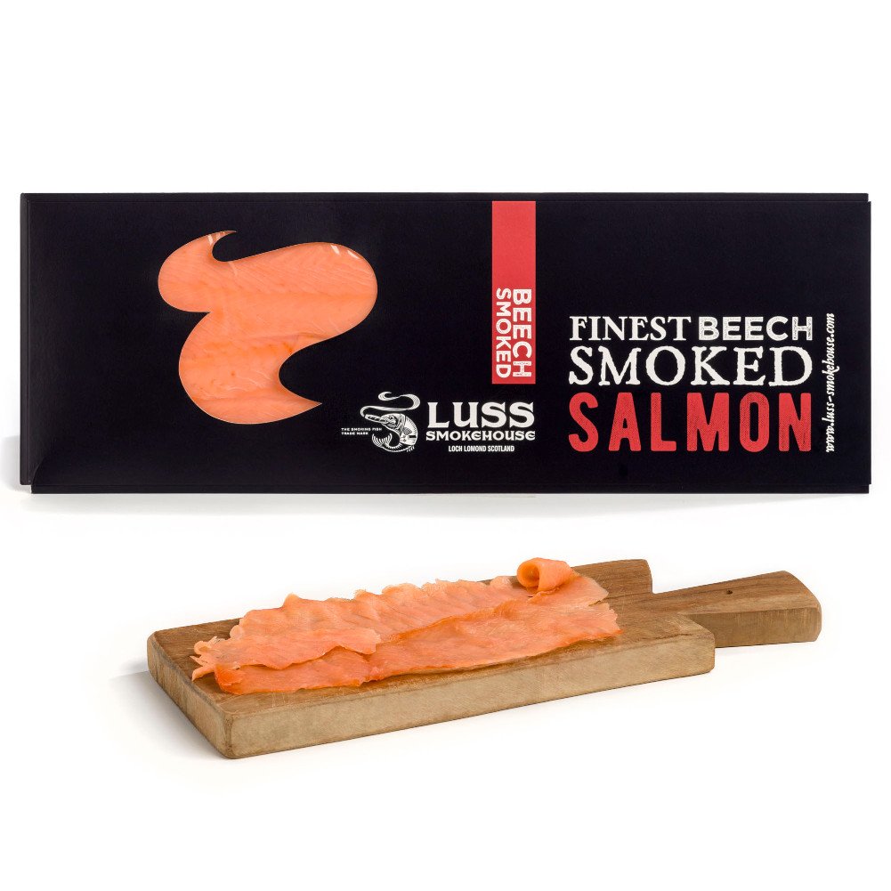 Whole side of Scottish smoked salmon, pre sliced. Smoked salmon