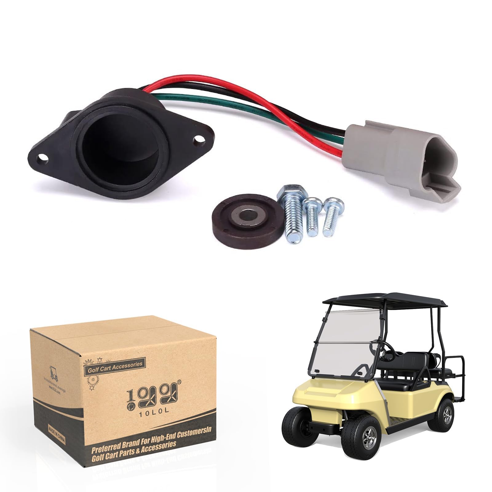 10L0L Golf Cart IQ Speed Sensor with Speed Motor Magnet for Club Car DS and Precedent 2004-up ADC Electric Golf Cart Motor, Replaces OEM# 1027049-01 102265601