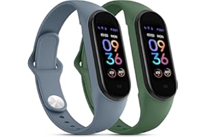 Wanme Bands for Amazfit Band 5 Replacement Strap Women Men, 2 Pack Soft Silicone Sport Strap Compatible with Amazfit Band 5 Wristband Accessories