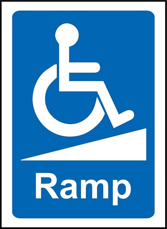 Wheelchair Ramp Notice Sign Disabled sign Self adhesive sticker 200mm