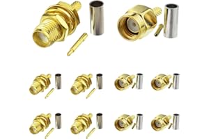 Superbat RPSMA Crimp Connectors Kit RP-SMA Male + RP-SMA Female Crimp Solder Connectors Attachment for RG174 RG316 RG188 RG18