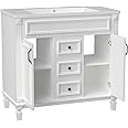 LZ LEISURE ZONE 36'' Bathroom Vanity Without Top Sink, Cabinet Only, Modern Bathroom Storage Cabinet with 2 Soft Closing Doors and 2 Drawers, White