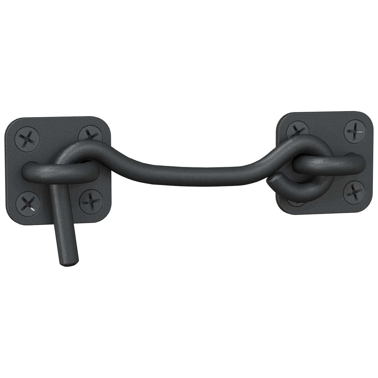 Sliding Barn Door Latch Lock for Locking Barns, Sliding and Double Doors Gates Garage and Shed Doors - Wrought Iron Heavy Duty Hook and Eye Latch - Bright Decor Element - Hand Forged